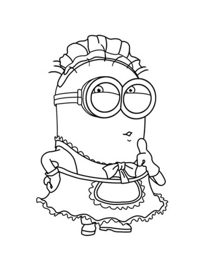 Dibujo de Minion Lleva un Sirviente para Colorear