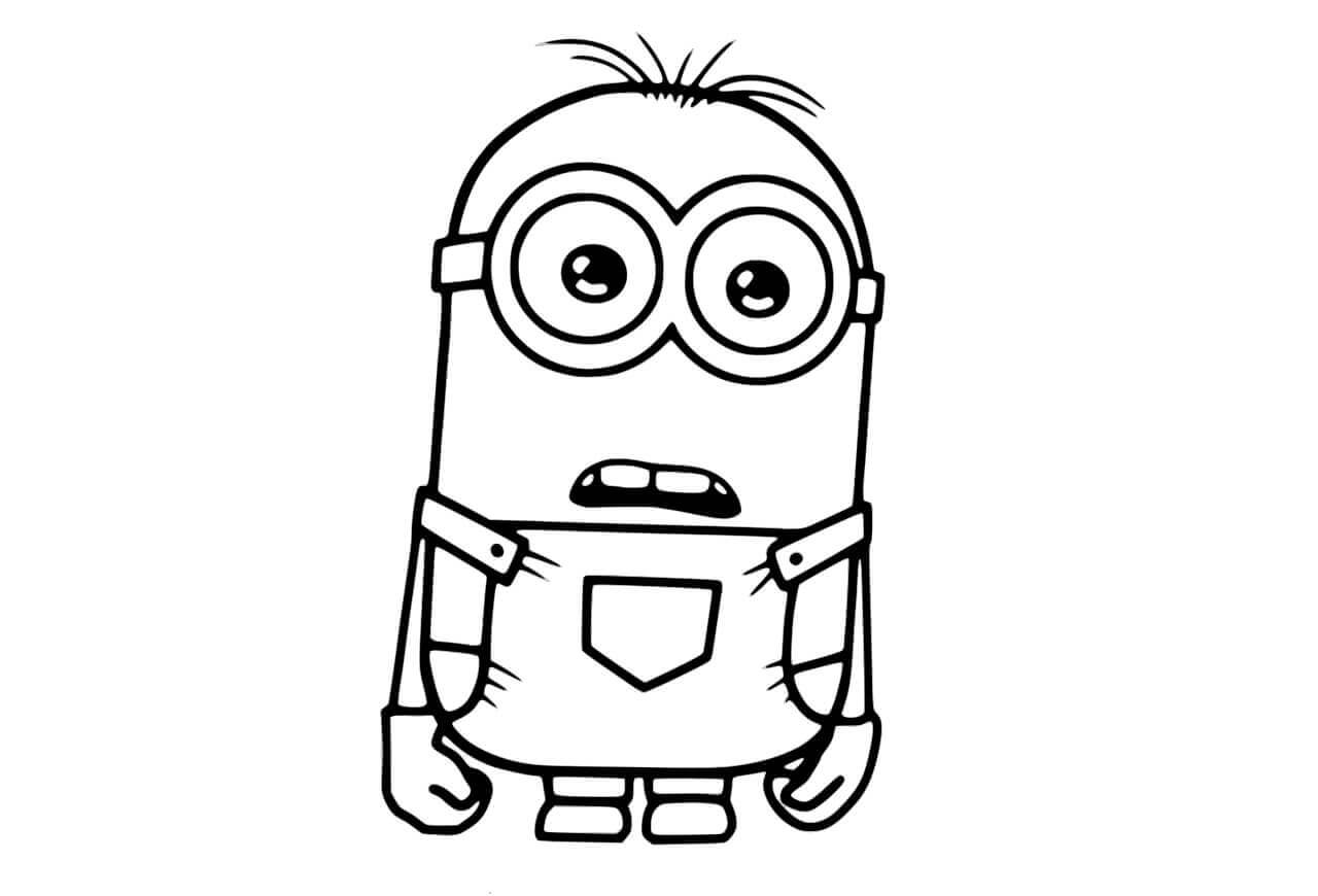 Dibujo de Minion Sorprendido para Colorear