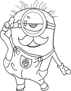 Dibujo de Viejo Minion para Colorear