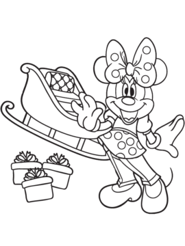 Dibujo de Minnie Mouse Christmas Coloring Page 1 para Colorear