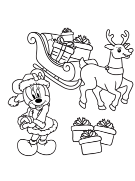 Dibujo de Minnie Mouse Christmas Coloring Page 2 para Colorear