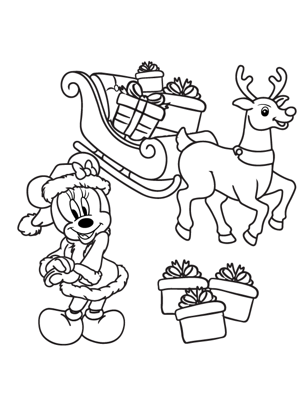 Dibujo de Minnie Mouse Christmas Coloring Page 2 para Colorear