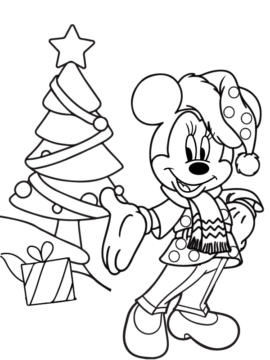 Dibujo de Minnie Mouse Christmas Coloring Page 3 para Colorear