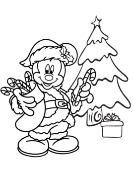 Dibujo de Minnie Mouse Christmas Coloring Page 4 para Colorear