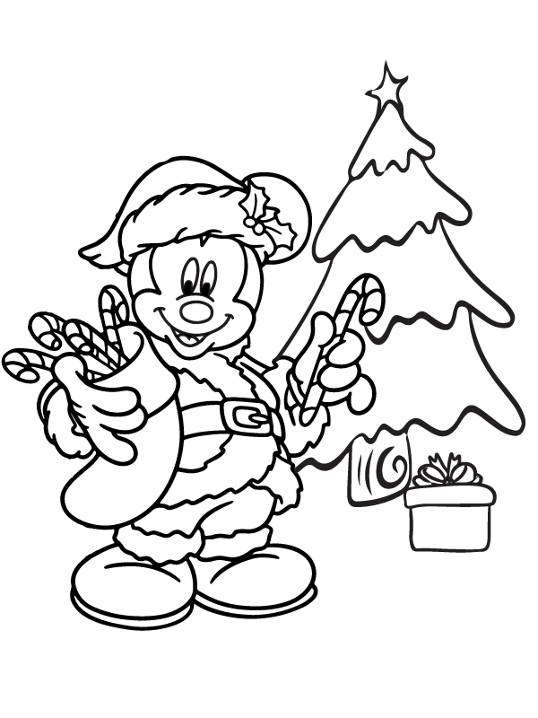 Dibujo de Minnie Mouse Christmas Coloring Page 4 para Colorear
