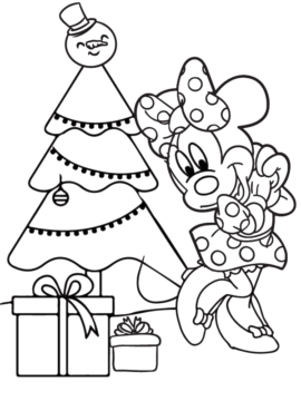 Dibujo de Minnie Mouse Christmas Coloring Page 5 para Colorear