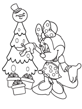 Dibujo de Minnie Mouse Christmas Coloring Page 6 para Colorear