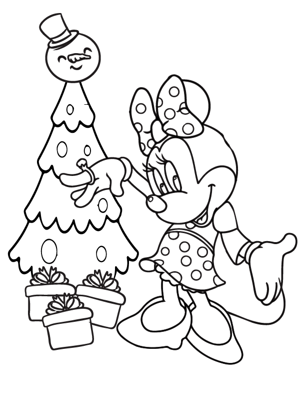 Dibujo de Minnie Mouse Christmas Coloring Page 6 para Colorear