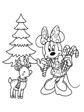 Dibujo de Merry Minnie Mouse Christmas Coloring Page para Colorear