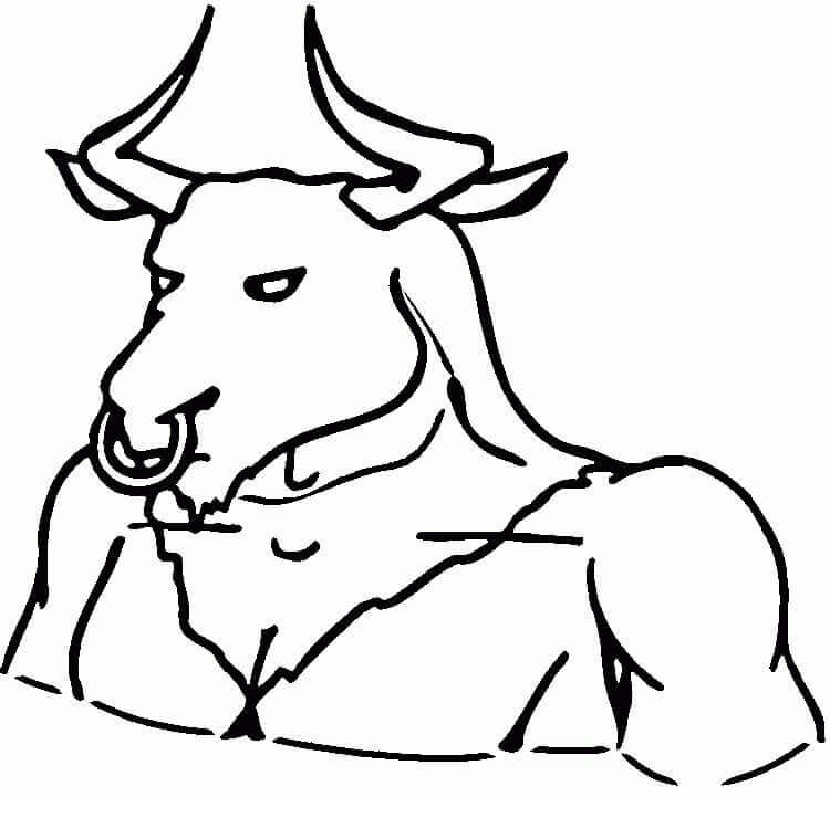 Dibujo de Cara Minotauro para Colorear