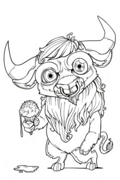 Dibujo de Minotauro Divertido para Colorear