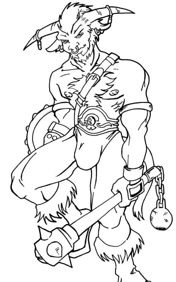 Dibujo de Minotauro Fresco para Colorear