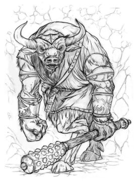 Dibujo de Minotauro Gigante para Colorear