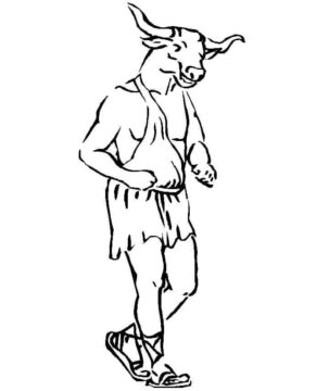 Dibujo de Minotauro Misterioso para Colorear