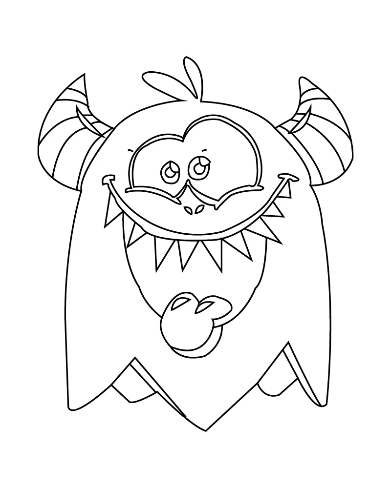 Dibujo de Cheerful Cartoon Monster Coloring Page para Colorear