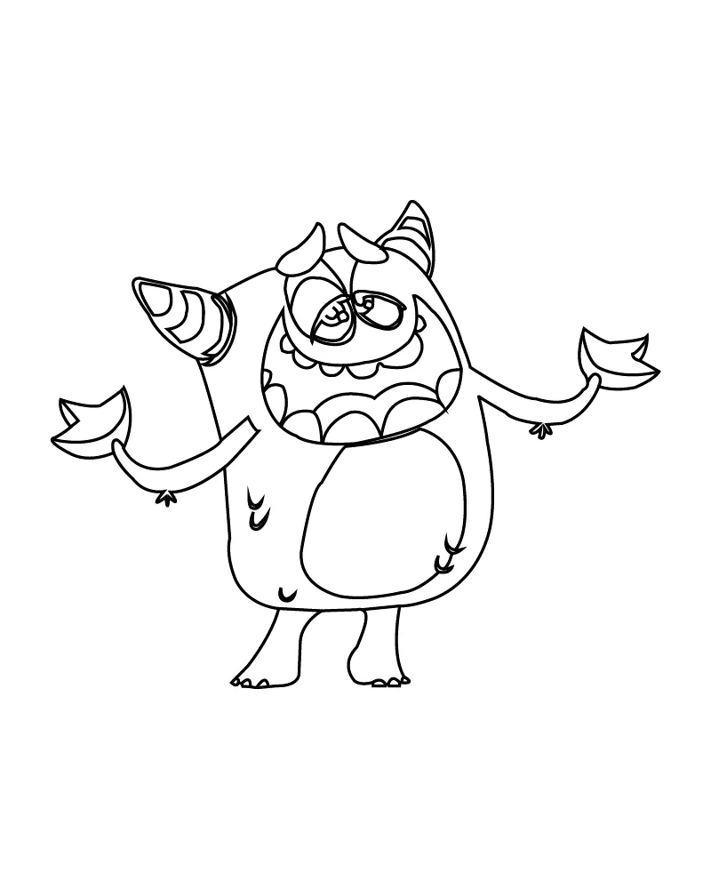 Dibujo de Furry Monster Coloring Page para Colorear