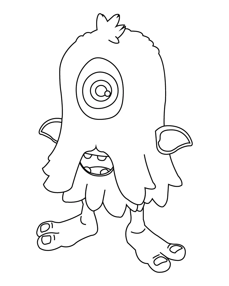 Dibujo de Old Scary Monster Coloring Page para Colorear