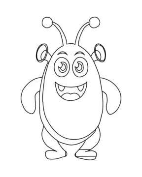 Dibujo de Weird Eared Monster Coloring Page para Colorear