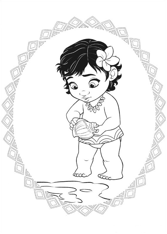 Dibujo de Bebé Moana para Colorear