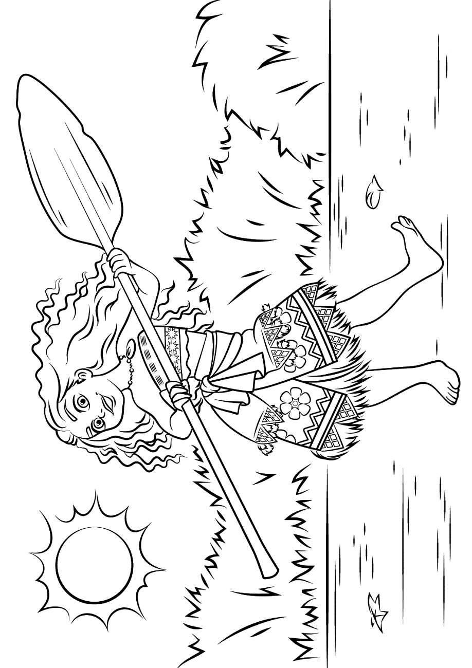 Dibujo de Feliz Moana para Colorear