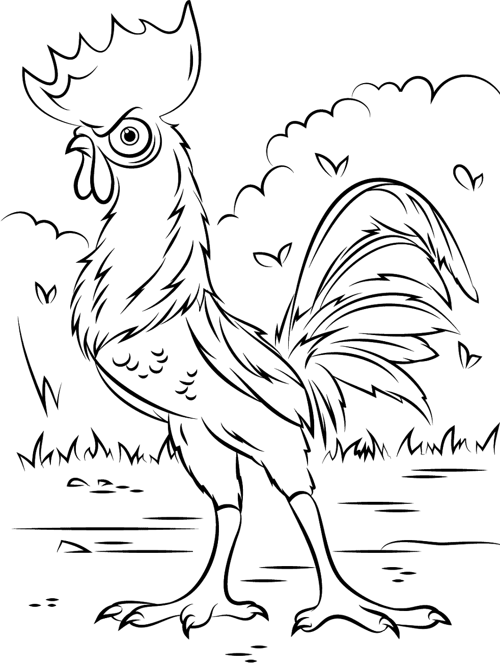Dibujo de Heihei de Moana para Colorear