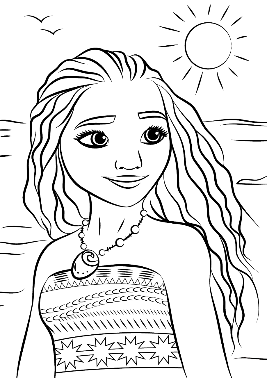 Dibujo de Hermosa Moana para Colorear