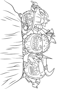 Dibujo de Kakamora en Moana para Colorear