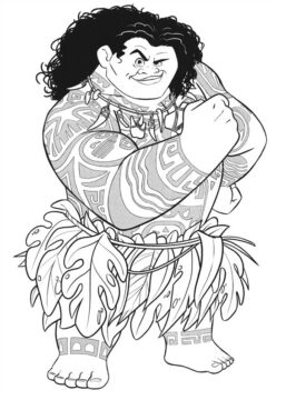Dibujo de Maui de Moana para Colorear