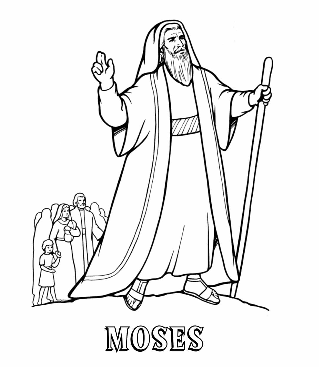 Dibujo de Biblia de Moisés para Colorear