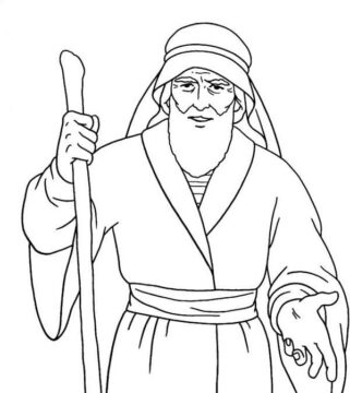 Dibujo de Impresionante Dibujo de Moisés para Colorear