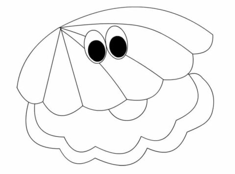 Dibujo de Ostra Divertido para Colorear