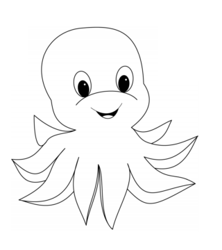 Dibujo de Pulpo de Cara de bebé para Colorear