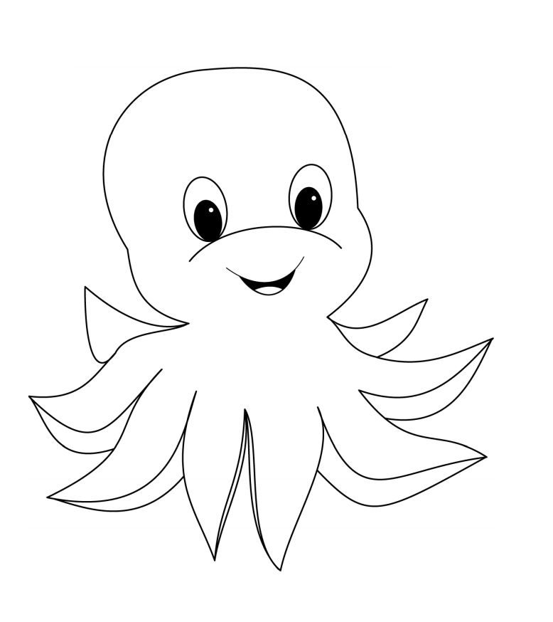 Dibujo de Pulpo de Cara de bebé para Colorear