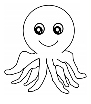 Dibujo de Pulpo de Dibujos Animados para Colorear