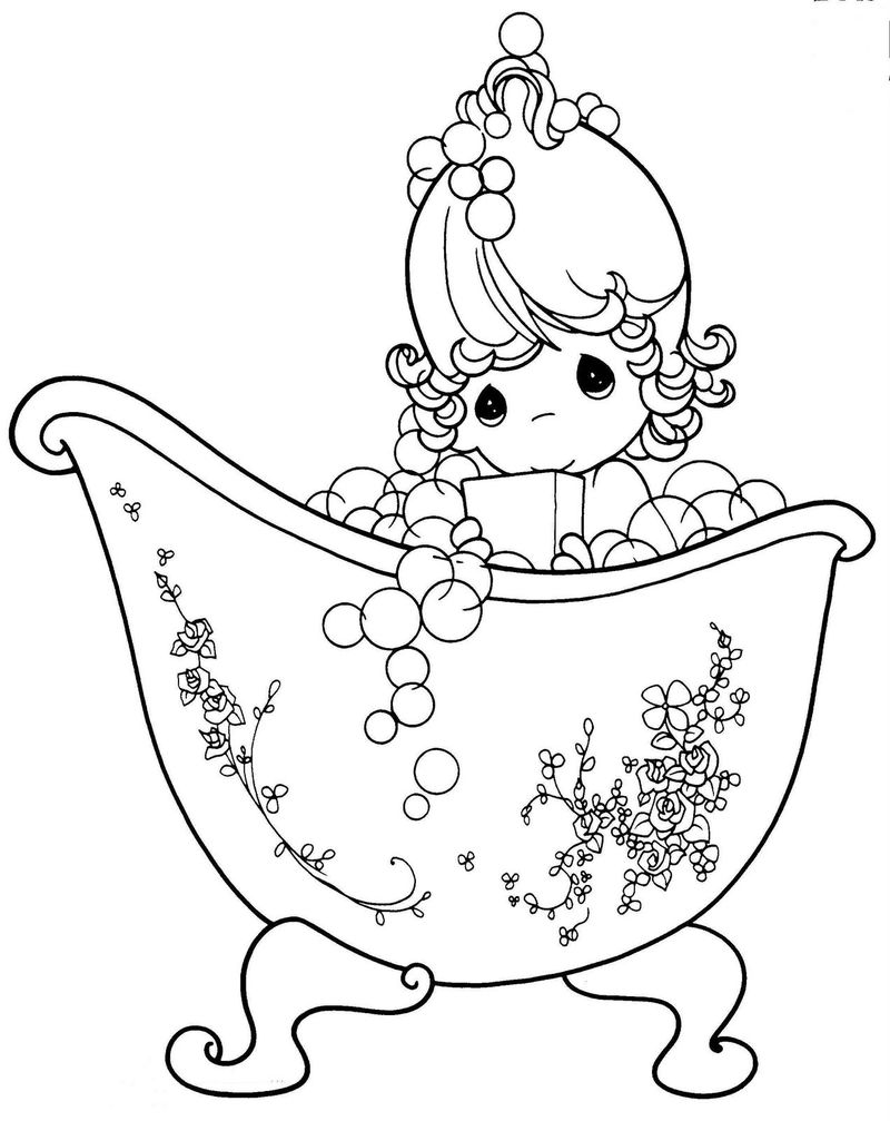 Dibujo de Niña Duchandose para Colorear
