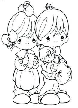 Dibujo de Pequeño Familia para Colorear