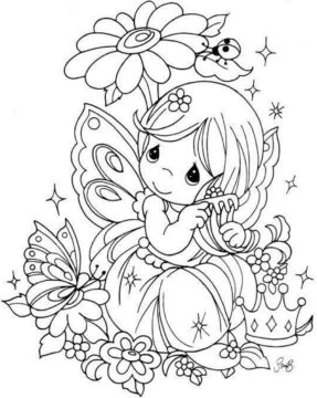 Dibujo de Preciosa Momento de niña para Colorear