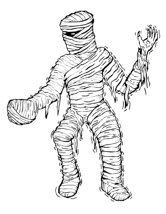 Dibujo de Momia Aterradora para Colorear