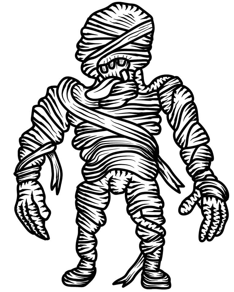 Dibujo de Momia Espeluznante para Colorear