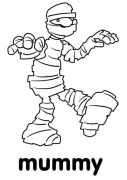 Dibujo de Una Momia Andante para Colorear