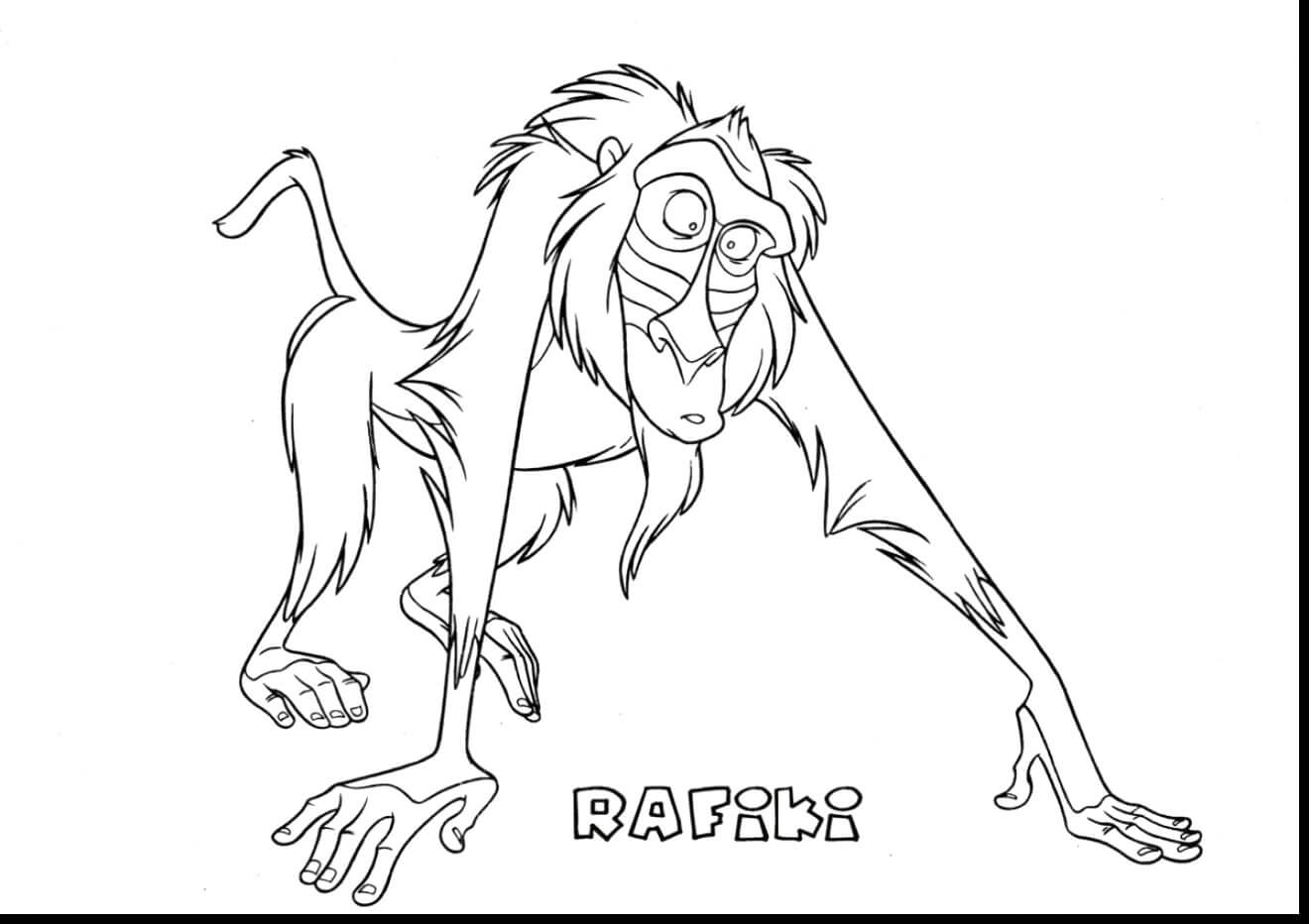 Dibujo de Cara Divertida de Rafiki para Colorear
