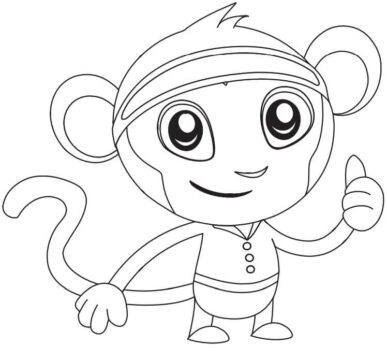 Dibujo de Mono Sonriendo para Colorear