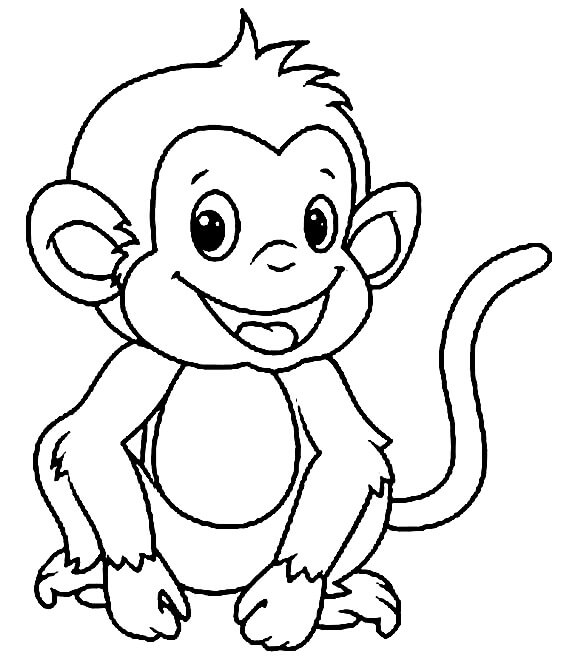 Dibujo de Divertido Mono para Colorear