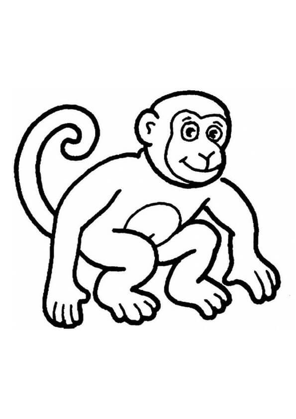Dibujo de Sonrisa Mono para Colorear