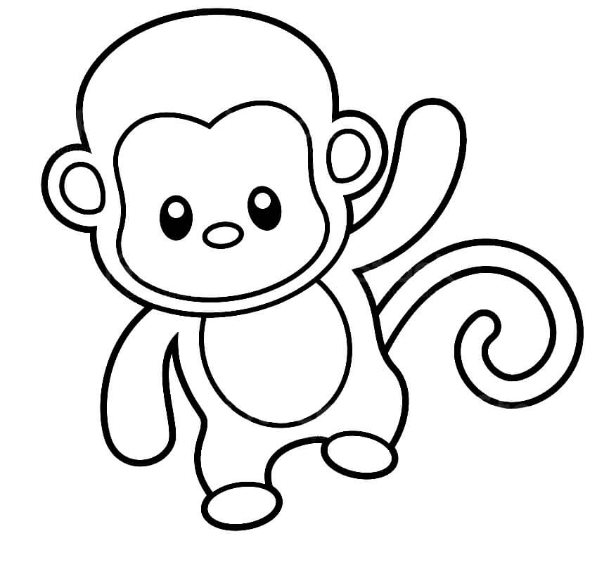 Dibujo de Lindo bebé Mono para Colorear
