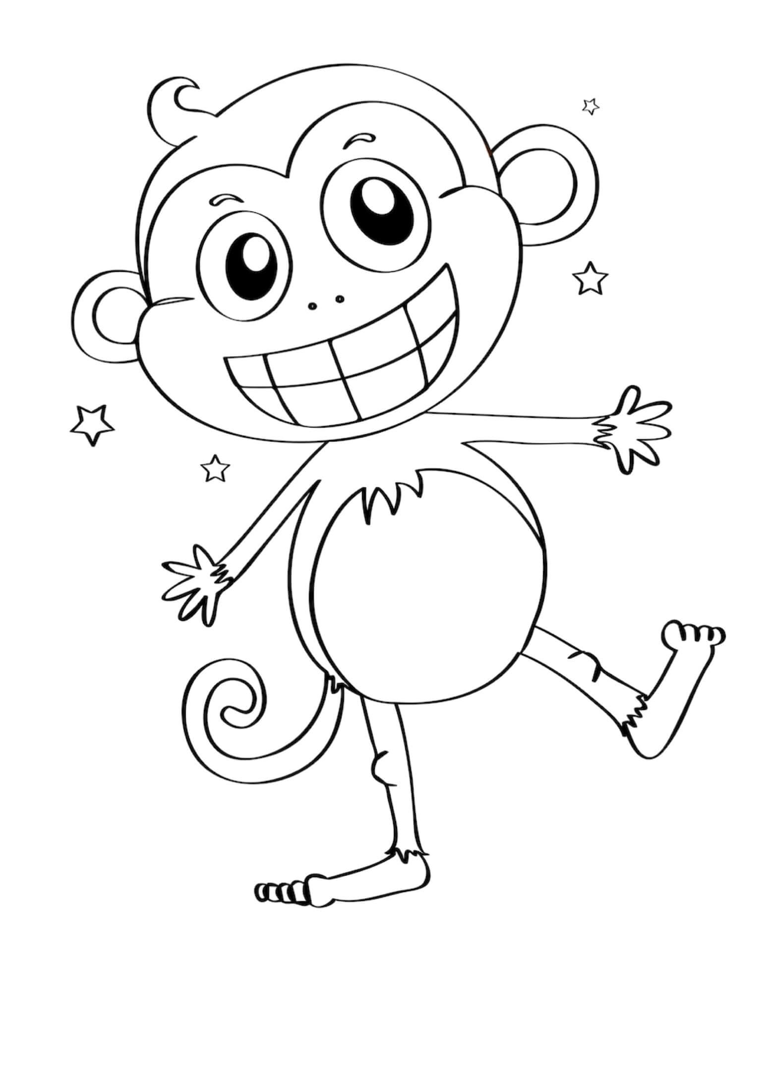 Dibujo de Mono Bailando para Colorear
