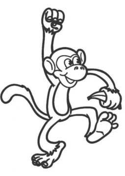Dibujo de Mono Sosteniendo Platano para Colorear