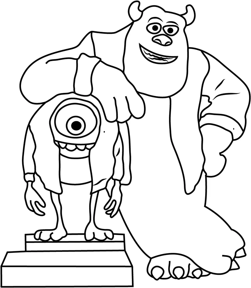 Dibujo de 1531971564 Mike And Sulley A4 para Colorear