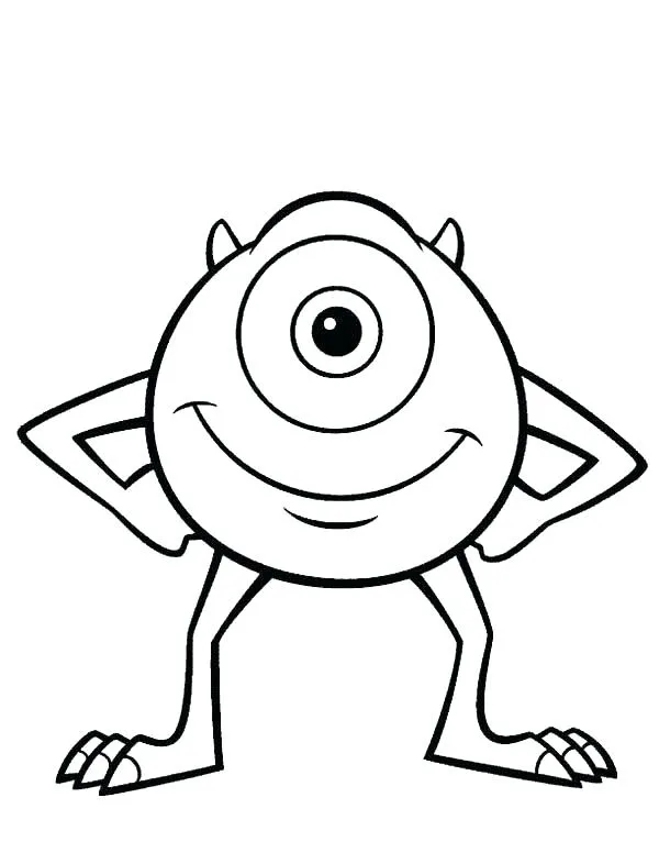 Dibujo de 1531971919 Mike Smiling A4 para Colorear