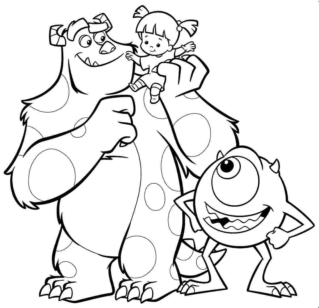 Dibujo de 1531972179 Sulley Boo And Mike A4 para Colorear